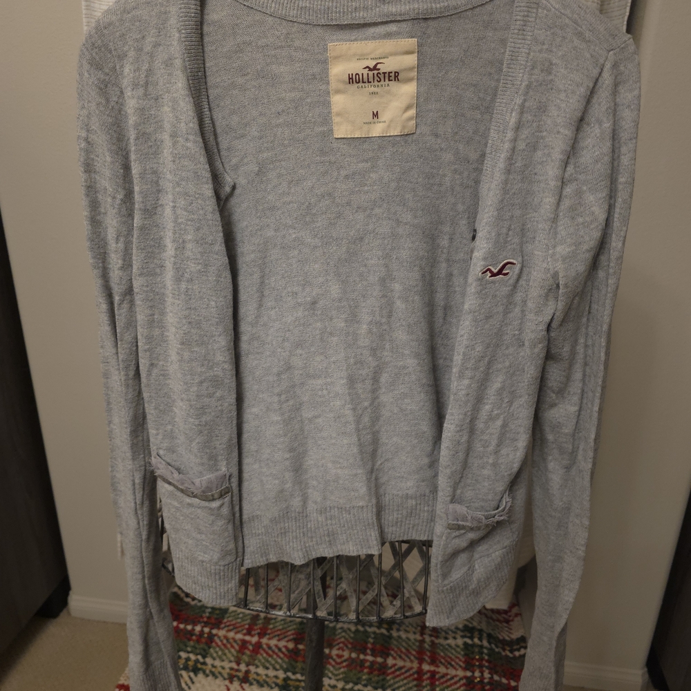 Hollister Light Gray Cardigan
